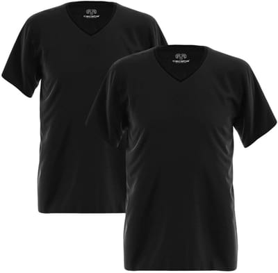 CECEBA Nevada - Heren T-shirt V-hals - 2-pack - 100% biologisch katoen - Zwart