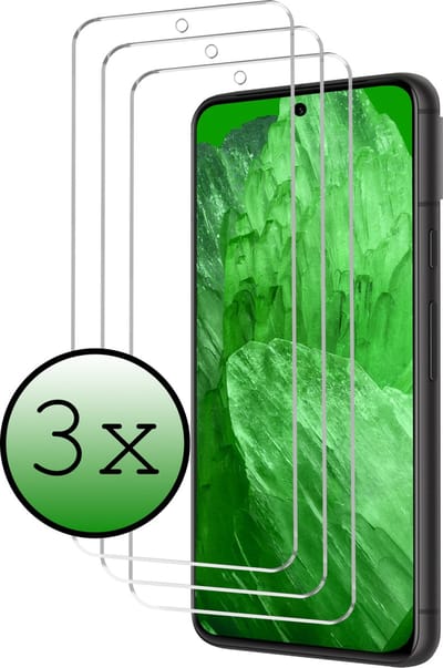 Screenprotector - 3 Stuks Geschikt voor Google Pixel 8a - Extra Sterk - Beschermglas - Gehard Glas - Tempered Glass - Screen Protector