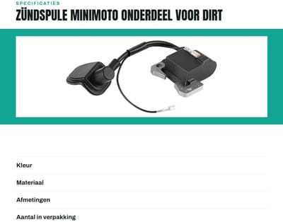 Dailygoods- Zündspule voor Minimoto/ATV/Dirt Bike/Quad - zwart - hoge kwaliteit - duurzame prestaties - eenvoudig te installeren - betrouwbare werking