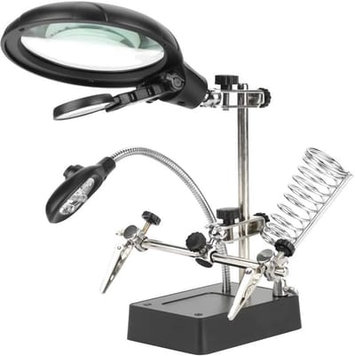 Vergrootglas met LED Verlichting en Klemhouder voor Hobby en Precisiewerk