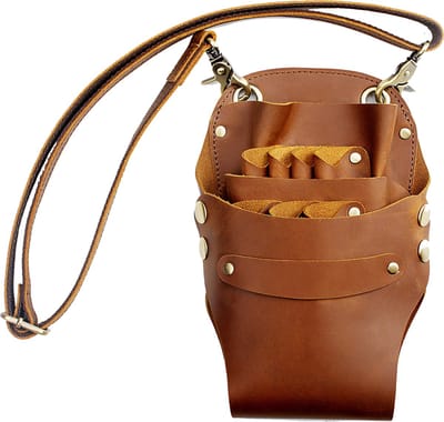 Somstyle Luxe Kapperstas - 15 x 23 CM - Kappers Heuptas - Leer - Scharen Holster - Bruin