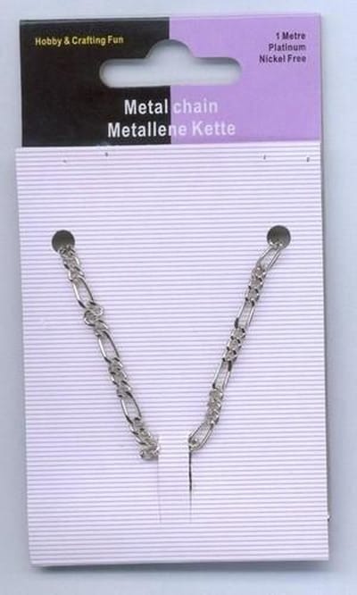 Metalen ketting zilverkleur 3.5 milimeter + 7 milimeter 1 Meter