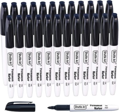 Alcohol Markers - Permanent Marker Set - Zwarte Inkt - Fijn Schrijftip - Waterdicht en Sneldrogend - Voor Creatieve Projecten