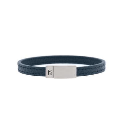 STEEL & BARNETT - Leren Armband Heren - Grady - Blauw - Maat L