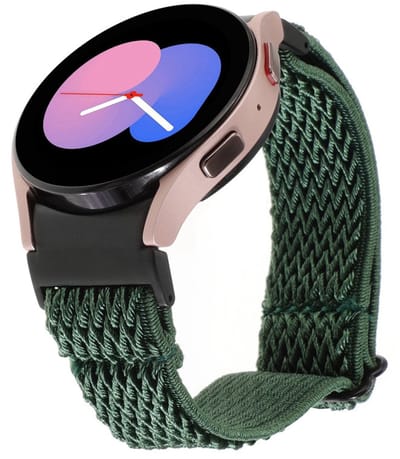 Nylon bandje - geschikt voor Samsung Galaxy Watch 7 (40 & 44mm) / Watch 6 (Classic) / Watch 5 (Pro) / Watch 4 (Classic) / Watch FE - gewoven nylon - army groen