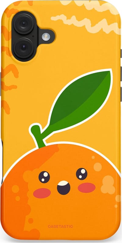 Casetastic hoesje geschikt voor Apple iPhone 16 Plus - MagSafe - Dubbellaagse bescherming - Vrolijke Sinaasappel - Fashion Case - Geel Oranje Beige