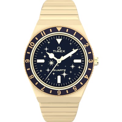 Timex Q Celestial TW2V53600 Horloge - Staal - Goudkleurig - Ø 36 mm