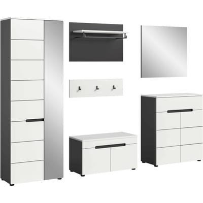 Furnilux Moderne garderobecombinatie in wit complete ingangsoplossing met