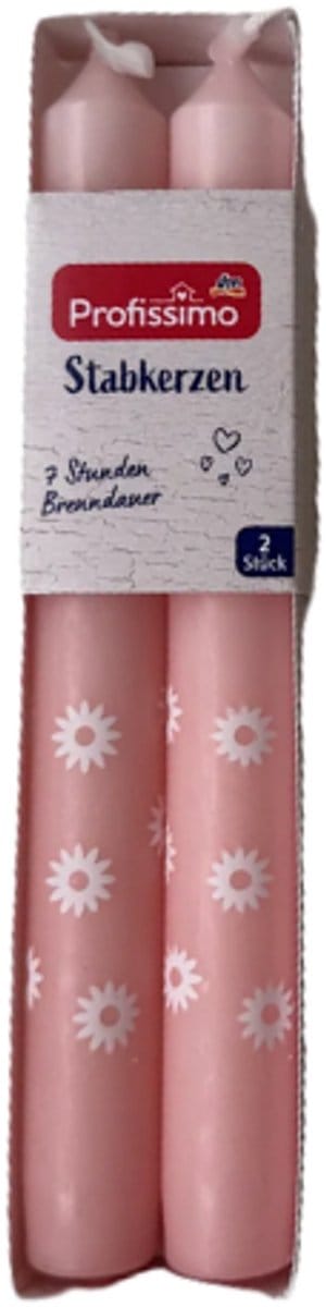 Dinerkaarsen - Profissimo Dinerkaarsen | 2x20 cm - Roze & Wit - Bloem | Luxe Dinerkaarsen met Bloemetjes - Brandtijd: 7 uur - Limited Edition 2025
