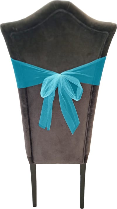 Tule stof op rol - turquoise - 15cm x 9meter - Organza/mesh decoratie stoffen