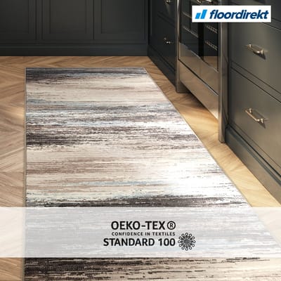 FLOORDIREKT Vloerkleed Op Maat Archway - Multi Loper - Modern Antislip Woonvloerkleed - Grijs-Beige - 80 x 600 cm