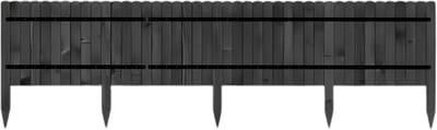 Tuin Gras Gazon Rand - Flexibele Houten Border voor Tuinhek - Tuinafboording voor Outdoor Landschap & Tuindecoratie - 203x60x1.4cm Zwart