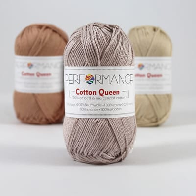 5 bollen effen haakgaren - taupe (171) - Cotton Queen uni - gemerceriseerd 100% katoen - breigaren
