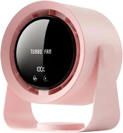 Tafelventilator - Mini Ventilator - Tafelventilator Oplaadbaar - Handventilator - Usb-Bureauventilator - 5 Instelbare Snelheden - 90° Kantelbaar - Voor Slaapkamer, Kantoor, Studentenkamer, Keuken