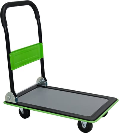 Opvouwbare Platformwagen 150 kg – Steekwagen met 360° Zwenkwielen – Transportkar – Groen
