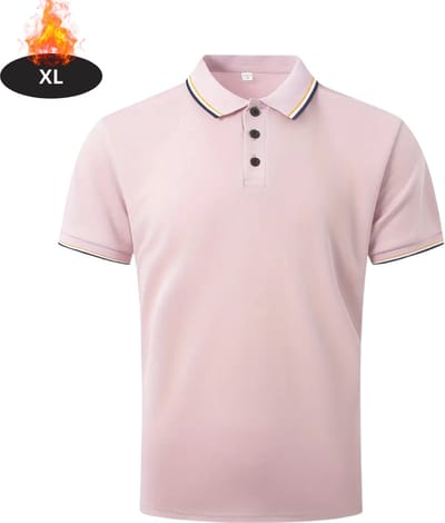 Livano Poloshirt Heren - T-Shirt Heren - Shirt - Overhemd - Polo Shirt - Lichtroze - XL