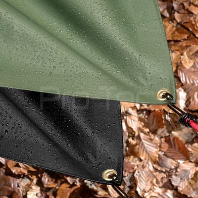 Zwaar PVC Zeildoek - Waterdicht Tarp - Bescherming Buiten - 600gsm Extra Dik - 2.4 x 3 Meter - Leger Groen
