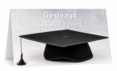 Geslaagd wenskaart – Eend felicitatiekaart voor diploma & eindexamen | Kleintje Fotografie