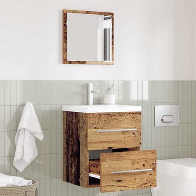 vidaXL - Badkamermeubel - Set - met - lade - met - opslag - Bruin - 41 - x - 38,5 - x - 48 - cm