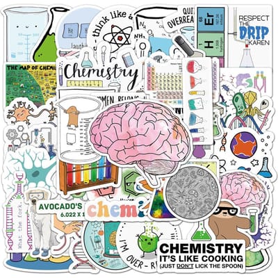 10 30 50 Stuks Wetenschap Chemie Laboratorium Vergelijkingen Graffiti Stickers Cartoon Stickers Speelgoed Diy Bagage Notitieboek Gitaar Coole Sticker gray