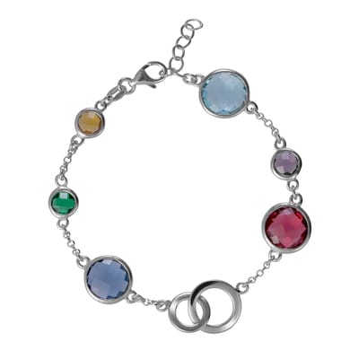 Orphelia SET-7409 - Juwelenset: Ketting + Armband - 925 Zilver - Multicolor stenen - 90/18,5 cm