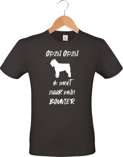 mijncadeautje - T-shirt unisex - zwart - Opzij Opzij ik moet naar mijn : Bouvier - maat XL