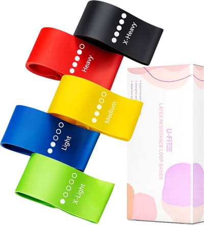 U Fit One Weerstandsbanden Set van 5 stuks - Extra sterk tot 16kg - 5 Kleuren - Resistance band set - Fitness Elastiek - Booty Band Builder