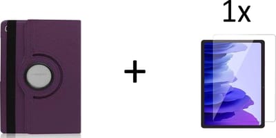 Draaibaar Hoesje - Rotation Tabletcase - Multi stand Case Geschikt voor: Samsung Galaxy Tab A7 10.4 Inch (2020) T500/T505 - Paars + 1x screenprotector