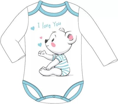 Baby rompertje wit / mint " I love you " maat 68