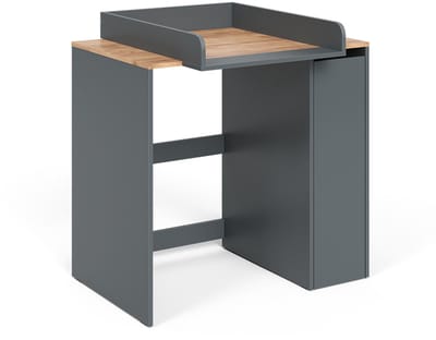 Vicco Viktor Wasmachinekast – 93.6 x 88.2 cm 2 delen met aankleedkussen Antraciet/gouden eik