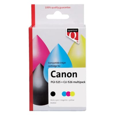 Inktcartridge Quantore alternatief tbv Canon PGI-525+CLI-526 2 zwart + 3 kleuren