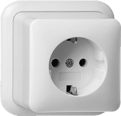 GIRA opbouw Wandcontactdoos met randaarde Crème wit 444010