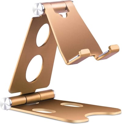 Telefoonhouder Bureau Telefoonstandaard Aluminium Telefoon Standaard - Telefoon Tablet Houder Telefoonstandaard Bureau - Goud