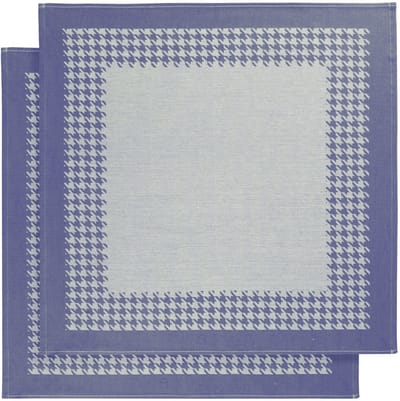 De Witte Lietaer Theedoek Pied de Poule, Blauw - 2 stuks - 65 x 65 cm - Katoen