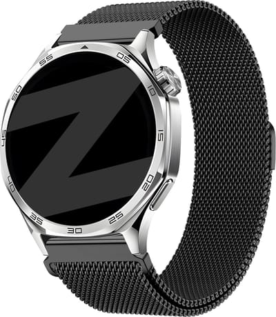 Bandz Smartwatch bandje Milanese 20mm - geschikt voor Samsung Galaxy Watch 7 40 & 44mm / 6 (Classic) / 5 (Pro) / 4 / FE / 3 - 41mm / Active - Polar Pacer / Unite / Ignite - Amazfit GTS 1/2/3/4 / Bip 3 Pro / U Pro - Zwart