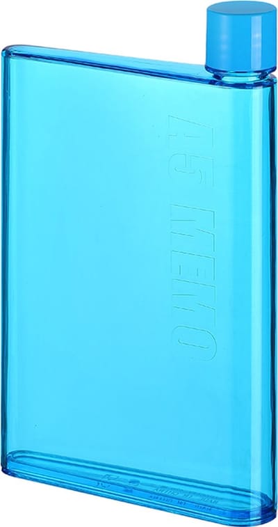 Waterfles Plat – Minimalistisch Uiterlijk - Gemakkelijk Mee te Nemen - Inhoud 0,5 liter – 20 x 14,8 cm - LOUZIR