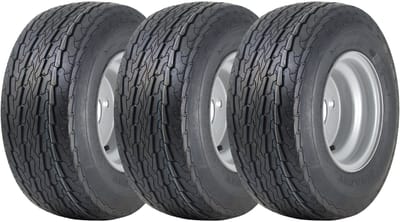 16.5x6.50-8 Aanhangwagenbanden met velg, 100 mm steekcirkel, straatlegaal, 355 kg (set van 3)