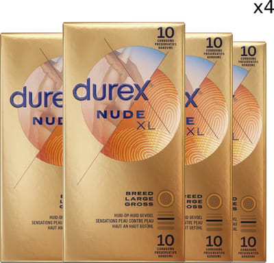 Durex Condooms Nude XL 10st - 4 Stuks - Voordeelverpakking