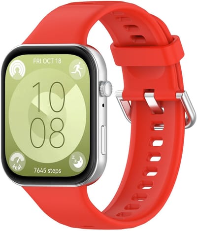 By Qubix - Siliconen bandje met gesp - Rood - geschikt voor Huawei Watch Fit 5 / 4 / 3