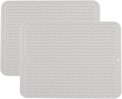 Grote golvende siliconen onderzetters set van 2, antislip pannenlappen en warmte-isolerende placemats 39,9 x 30 cm voor keuken en tafelgebruik