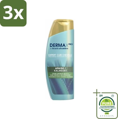3 x Head & Shoulders - DermaX Pro - Anti-Roos Shampoo - Kalmeert - 470 ml - Grootverpakking - Anti-roos Shampoo - Droge Hoofdhuid - Jeukende Hoofdhuid - Roos Shampoo - Hoofdhuidverzorging