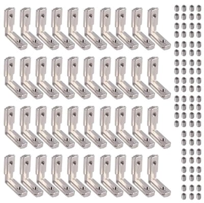 Aluminium T-sleuf Profiel Connectoren 40 Stuks 25x25mm 90 Graden Verbindingen