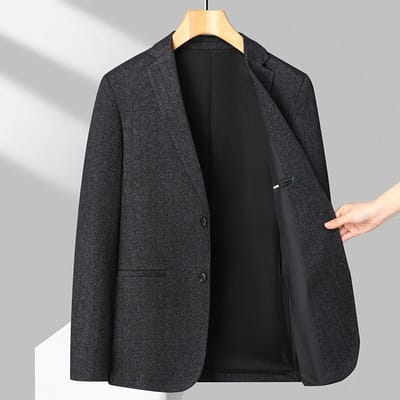 Herfst en Winter Nieuwe Stijl Slim Stretch Heren Casual Klein Pak Heren Slim Enkele Pak Jas 4XL grijs