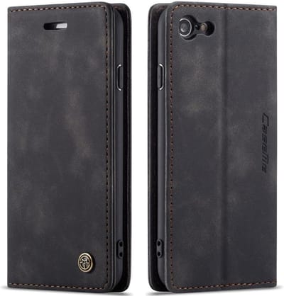CaseMe Book Case - Geschikt voor iPhone SE (2022/2020), iPhone 8 / 7 Hoesje - Zwart