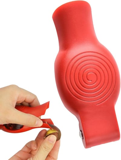 Kastanjeopener Notenkraker - Walnootkraker Peller - Noten Kraken - Ergonomisch Anti-slip Handvat - 12.5 x 5.5 x 3.5 cm - Zilver