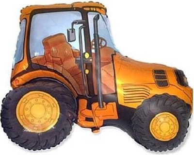 XL ballon GEEL/ORANJE, vorm van tractor (boerderij, natuur, velddecoratie)