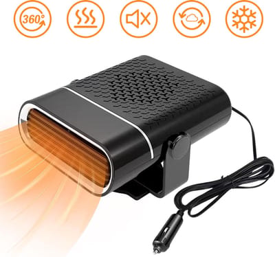 Autoverwarming - Auto Ontdooier - Voorruitverwarming- Auto Verwarming - Duurzaam Ontwerp - 360 Graden Rotatie - 2 In 1 - 12V/150W - Ideaal Voor Bevroren Ramen – Autoverwarmer - Car Heater - Zwart