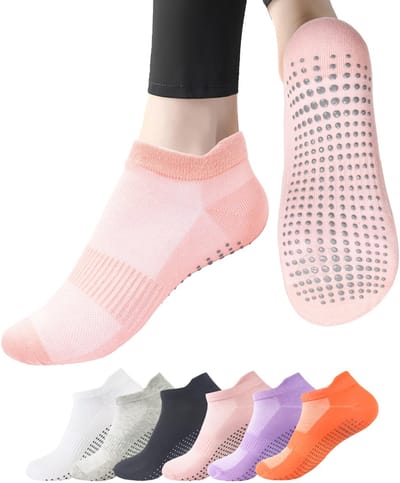 6 paar pilatessokken, antislip, voor dames, 35-40, yogasokken, pilatessokken, reformsokken, antislip, pilatesset, thuis, pilates, accessoires voor yoga, bal, dans, fitnessstudio, ziekenhuis