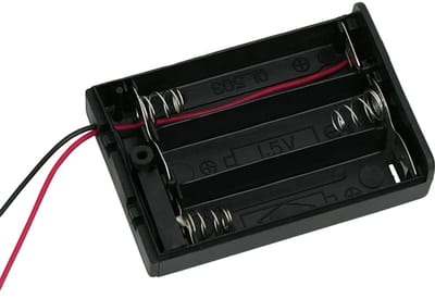 5x Batterijhouder AA – Voor 3 AA batterijen – Met schakelaar en draad – 5 stuks – Zwart kunststof - 5 Stuks [05347]