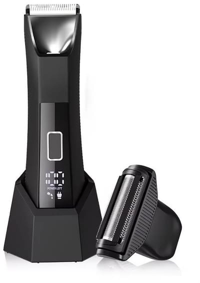 Digitale 2in1 Scheerapparaat - Full Bodyshaver + Keramische Tondeuse met Ingebouwde 3standen - Usb-Oplaadbare Shaver + Clipper - Perfecte Lichaamshaar Verzorging - Digitale Batterij Indicator